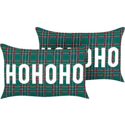 Beliani - Ensemble de 2 Coussins de Noël à Motif Tartan 30x50cm - Publicité Beliani - Ensemble de 2 Coussins de Noël à Motif Tartan 30x50cm - Publicité