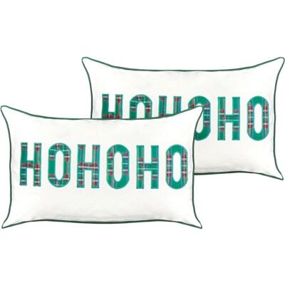 Beliani - Ensemble de 2 Cushions en Coton Motif de Noël Blanc Joycandy - Publicité Beliani - Ensemble de 2 Cushions en Coton Motif de Noël Blanc Joycandy - Publicité