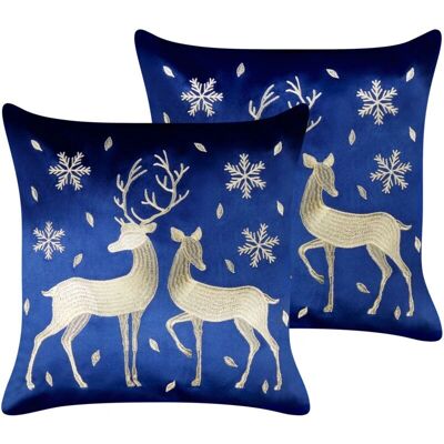 Beliani - Samettiset Joulupäälliset - 45x45cm Beliani - Samettiset Joulupäälliset - 45x45cm
