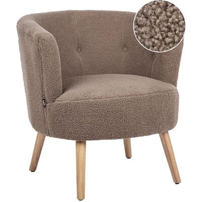 Beliani Odenzen Ruskea Bouclé-nojatuoli - Moderni Vintage-tyyli Beliani Odenzen Ruskea Bouclé-nojatuoli - Moderni Vintage-tyyli