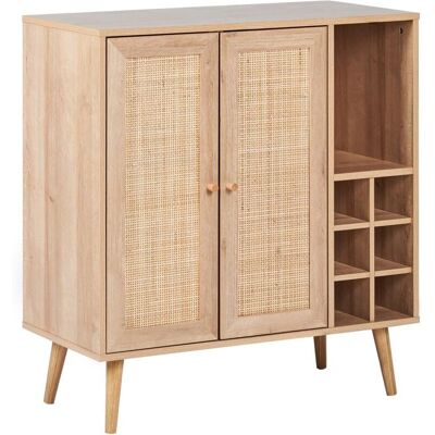 Beliani Paget Aparador - Estilo Boho con Acabado Madera Natural de 2 Puertas Beliani Paget Aparador - Estilo Boho con Acabado Madera Natural de 2 Puertas
