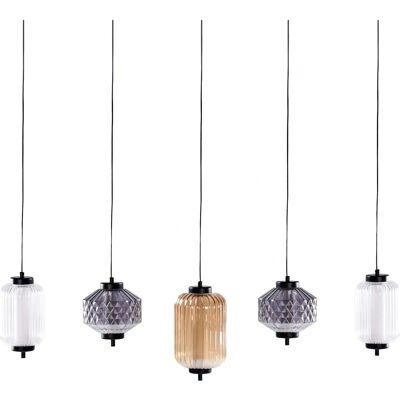 Lámpara colgante Beliani Sullane - Moderno con 5 luces de vidrio multicolor Lámpara colgante Beliani Sullane - Moderno con 5 luces de vidrio multicolor