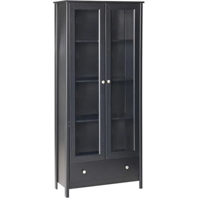 Beliani Nornalup Vitrine scandinave noire - Armoire d'exposition - Publicité Beliani Nornalup Vitrine scandinave noire - Armoire d'exposition - Publicité