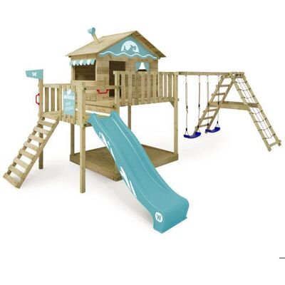 Wickey Smart Ocean - Aire de jeux en bois avec toboggan et balançoire - Publicité Wickey Smart Ocean - Aire de jeux en bois avec toboggan et balançoire - Publicité