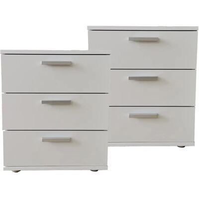 HTI-Living Nina Weiss Nachttisch - 3 Schubladen Set HTI-Living Nina Weiss Nachttisch - 3 Schubladen Set