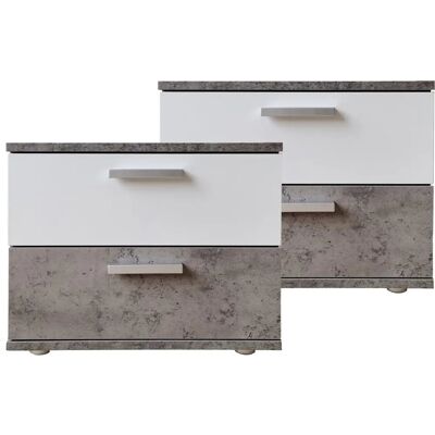 HTI-Living - Nina Nightstand - Beton Weiss - Nightstand HTI-Living - Nina Nightstand - Beton Weiss - Nightstand