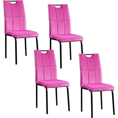 HTI-Living Denton - Pink Samt - 4er-Set - Stuhl HTI-Living Denton - Pink Samt - 4er-Set - Stuhl