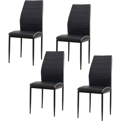 HTI-Living Madison Schwarzer Kunstleder Esszimmerstuhl - 4er-Set HTI-Living Madison Schwarzer Kunstleder Esszimmerstuhl - 4er-Set
