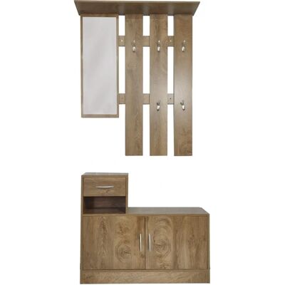HTI-Living Thekla Eiche - Garderobe mit Schuhschrank und Spiegel HTI-Living Thekla Eiche - Garderobe mit Schuhschrank und Spiegel