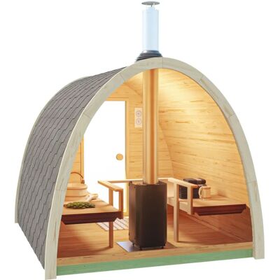 Fjordholz - Pod-Sauna Modell 300 - Holz - Außen - Sauna Fjordholz - Pod-Sauna Modell 300 - Holz - Außen - Sauna