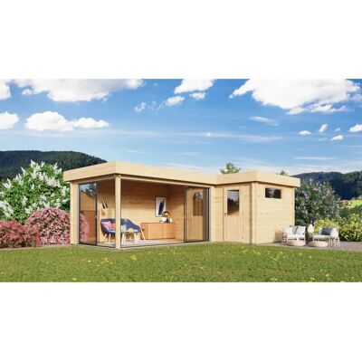 Fjordholz Quadro 400 cm Fass-Sauna - 2-Raum Holzmodell Fjordholz Quadro 400 cm Fass-Sauna - 2-Raum Holzmodell
