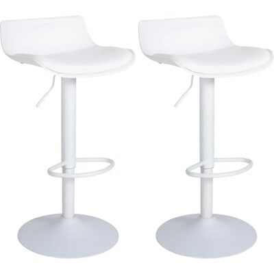 Set di Sgabelli da Bar Aveiro in Bianco - Regolabili, Girevoli, Stabili Set di Sgabelli da Bar Aveiro in Bianco - Regolabili, Girevoli, Stabili