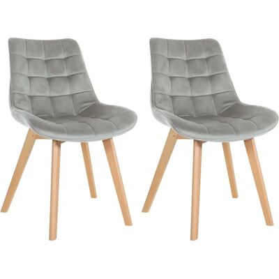 Set di 2 sedie da pranzo Brook in velluto - Moderne, Comode, Durevoli Set di 2 sedie da pranzo Brook in velluto - Moderne, Comode, Durevoli