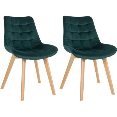 Set di 2 sedie in velluto Brook - Verde, 84x54x63cm Set di 2 sedie in velluto Brook - Verde, 84x54x63cm