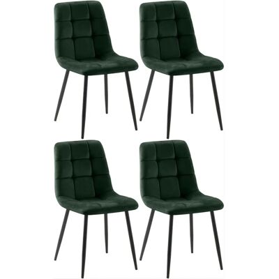 CLP Antibes 4 Sillas de Terciopelo para Comedor - Modernas y Estables CLP Antibes 4 Sillas de Terciopelo para Comedor - Modernas y Estables