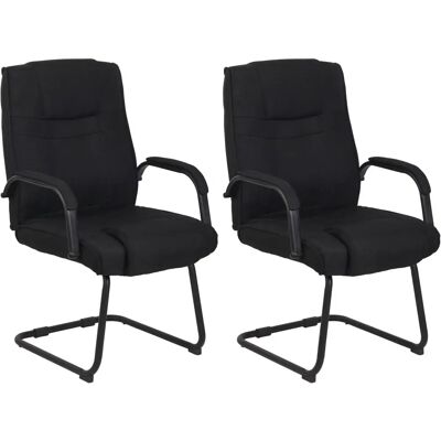 CLP Attila Set aus 2 schwarzen Stoff-Cantilever-Stühlen - Stühle CLP Attila Set aus 2 schwarzen Stoff-Cantilever-Stühlen - Stühle