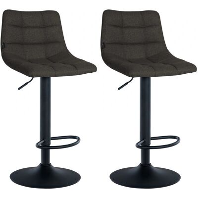 CLP Juego de 2 taburetes de bar gris oscuro y negro - Taburetes CLP Juego de 2 taburetes de bar gris oscuro y negro - Taburetes