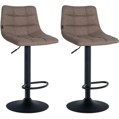 CLP Juego de 2 Taburetes de Bar Jerry - Tela Gris topo CLP Juego de 2 Taburetes de Bar Jerry - Tela Gris topo