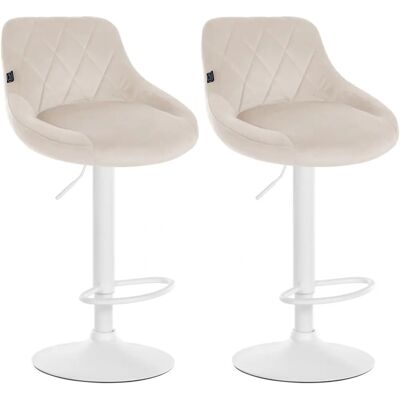 CLP Lazio Juego de 2 taburetes en terciopelo - Ajustable, giro 360°, Metal CLP Lazio Juego de 2 taburetes en terciopelo - Ajustable, giro 360°, Metal