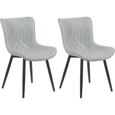 CLP Set di 2 Sedie Brady Grigie - Ergonomiche e Resistenti CLP Set di 2 Sedie Brady Grigie - Ergonomiche e Resistenti