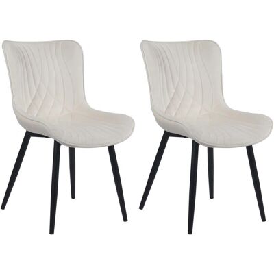 Sillas de comedor de terciopelo crema CLP Brady - Sillas de comedor Sillas de comedor de terciopelo crema CLP Brady - Sillas de comedor