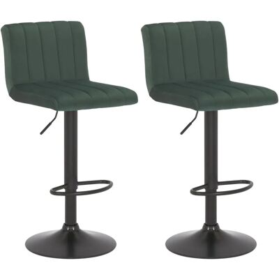 CLP Grüner Samtbarhocker Set aus 2 CLP Grüner Samtbarhocker Set aus 2