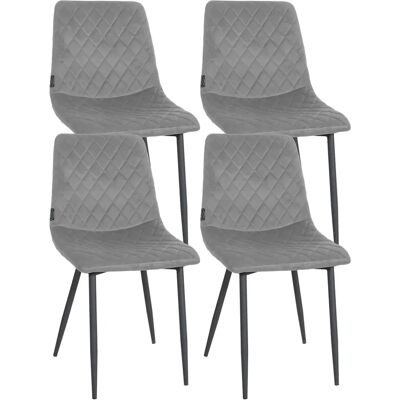 CLP Telde Samt Esszimmerstühle-Set - 4 Stück CLP Telde Samt Esszimmerstühle-Set - 4 Stück
