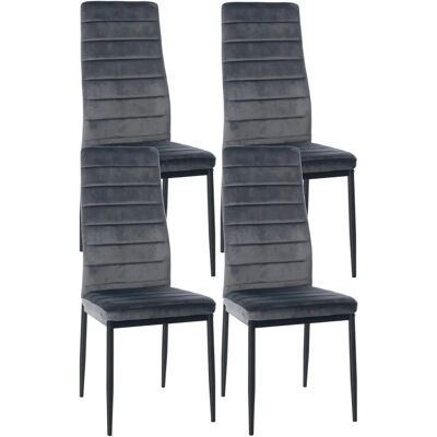 Conjunto de 4 sillas Mayfair de terciopelo - Sillas de comedor Conjunto de 4 sillas Mayfair de terciopelo - Sillas de comedor