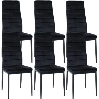 CLP - Set aus 6 Schwarze Samt Esszimmerstühle CLP - Set aus 6 Schwarze Samt Esszimmerstühle