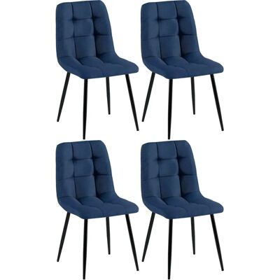 CLP Antibes Blaue Esszimmerstühle Set - Modern Gepolsterte Sitzgelegenheiten CLP Antibes Blaue Esszimmerstühle Set - Modern Gepolsterte Sitzgelegenheiten