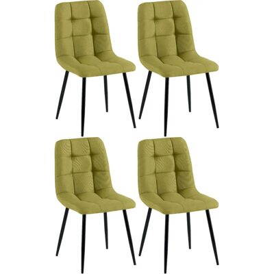 Set di 4 sedie da pranzo verdi imbottite - Sedie da pranzo Set di 4 sedie da pranzo verdi imbottite - Sedie da pranzo