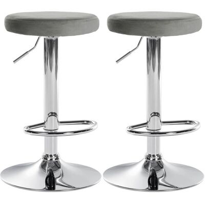CLP Juego de 2 Taburetes de Bar de Terciopelo - Ajustable, 360° Giro CLP Juego de 2 Taburetes de Bar de Terciopelo - Ajustable, 360° Giro