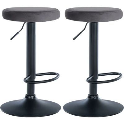 CLP Conjunto de 2 Taburetes de Bar de Terciopelo - Ajustable, 360° Giratorio, Moderno CLP Conjunto de 2 Taburetes de Bar de Terciopelo - Ajustable, 360° Giratorio, Moderno