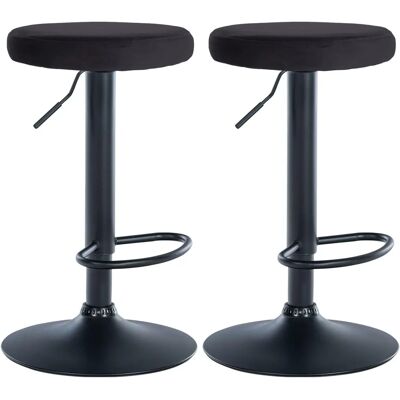 CLP - Set aus 2 Barhockern mit schwarzem Samt - Metall CLP - Set aus 2 Barhockern mit schwarzem Samt - Metall
