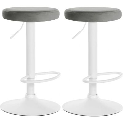 CLP Set aus 2 Samtbarhockern - Höhenverstellbar, 360° Drehbar CLP Set aus 2 Samtbarhockern - Höhenverstellbar, 360° Drehbar