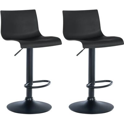 Conjunto de 2 taburetes de bar de plástico negro Branford Conjunto de 2 taburetes de bar de plástico negro Branford