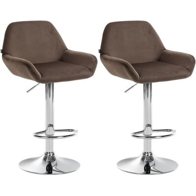 CLP Braga Samtbraun 2er Küchenbarhocker-Set - Hocker CLP Braga Samtbraun 2er Küchenbarhocker-Set - Hocker