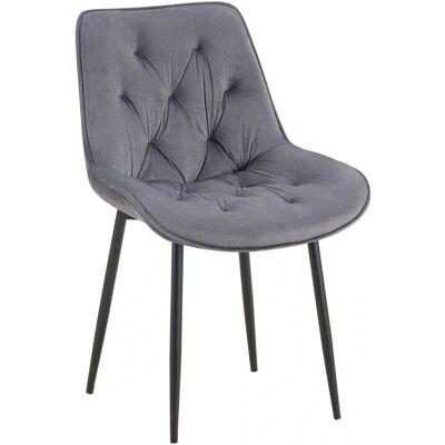 Sconto Silla de comedor de terciopelo gris 52x42x84 cm - Silla de comedor Sconto Silla de comedor de terciopelo gris 52x42x84 cm - Silla de comedor