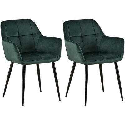 CLP Grüner Samt Emia Esszimmerstühle Set - Modern & Komfortabel CLP Grüner Samt Emia Esszimmerstühle Set - Modern & Komfortabel
