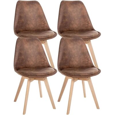 CLP Linares 4 Sillas de Comedor Cuero Sintético y Madera CLP Linares 4 Sillas de Comedor Cuero Sintético y Madera