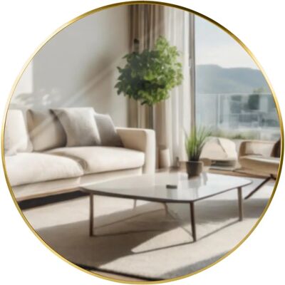CLP Miroir Murale Elsie Or - Rond, 80cm, Moderne - Publicité CLP Miroir Murale Elsie Or - Rond, 80cm, Moderne - Publicité