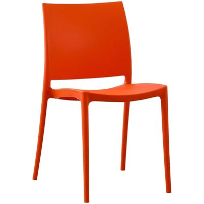 Sedia da giardino impilabile arancione CLP Meton Sedia da giardino impilabile arancione CLP Meton