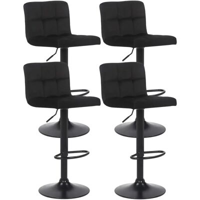 Conjunto de 4 Taburetes de Bar de Terciopelo CLP Conjunto de 4 Taburetes de Bar de Terciopelo CLP