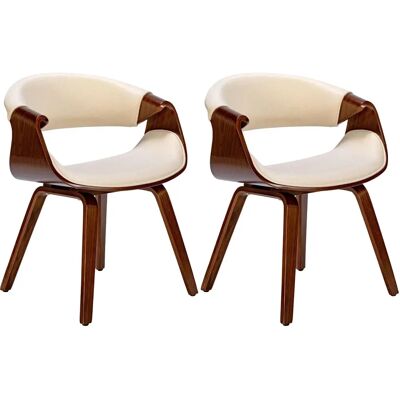 CLP Foley Stuhl - Nussbaum / Creme - Elegantes Design CLP Foley Stuhl - Nussbaum / Creme - Elegantes Design