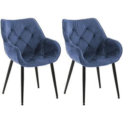 CLP Tanna Samt Esszimmerstühle Set – Blau CLP Tanna Samt Esszimmerstühle Set – Blau