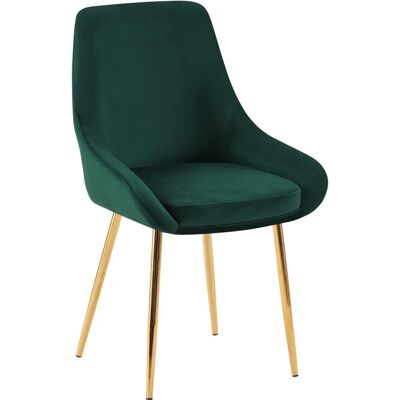 Silla de comedor Elmira de terciopelo Verde CLP - Silla de comedor Silla de comedor Elmira de terciopelo Verde CLP - Silla de comedor