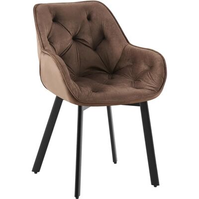Silla vintage de terciopelo marrón CLP - Silla de comedor Silla vintage de terciopelo marrón CLP - Silla de comedor