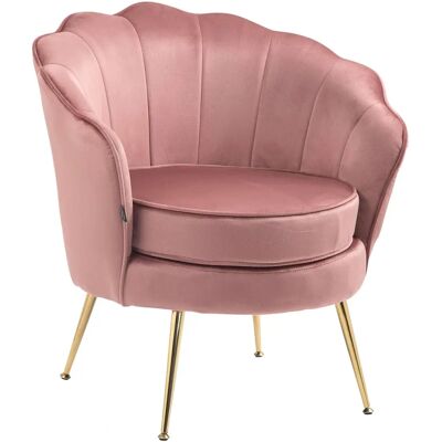 CLP Poltrona Rosa de Veludo Rosita - Móveis para Sala CLP Poltrona Rosa de Veludo Rosita - Móveis para Sala