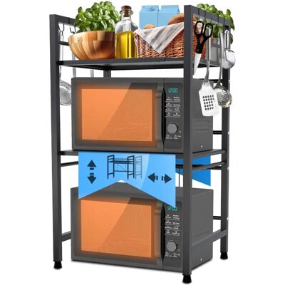 CLP - Marana - Negro - 3-niveles - microwave rack CLP - Marana - Negro - 3-niveles - microwave rack