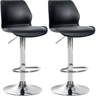 CLP Gilbert Schwarze Kunststoff-Barhocker Set aus 2 CLP Gilbert Schwarze Kunststoff-Barhocker Set aus 2